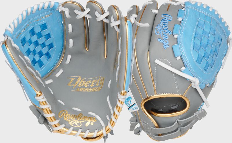 Liberty Advanced Color Series 12 in Fastpitch Glove, Gray/Columbia Blue, Right