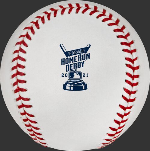 The 2021 MLB Home Run Derby logo stamped on a MLB baseball - SKU: RSGEA-ROMLBHR21-R