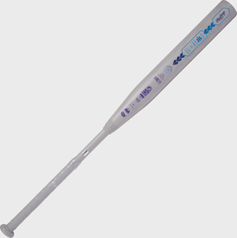 Secondary image of a gray Rawlings Mantra Reverse Alo Edition fastpitch bat