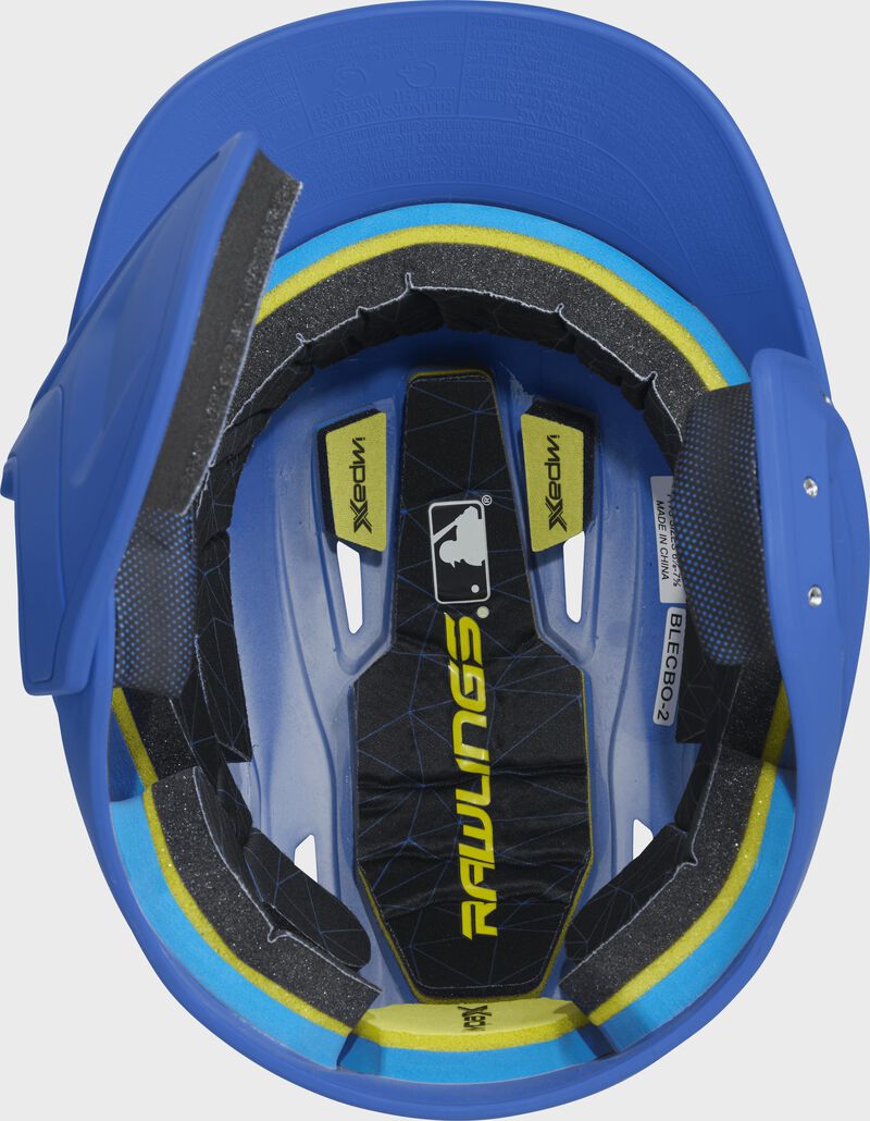 Inside view of Mach Left Handed Batting Helmet with EXT Flap | 1-Tone & 2-Tone - SKU: MACHEXTL loading=
