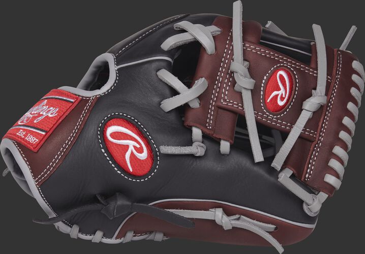 Thumb view of a R9204-2BSG R9 Series 11.5-inch infield glove with a dark sherry I web
