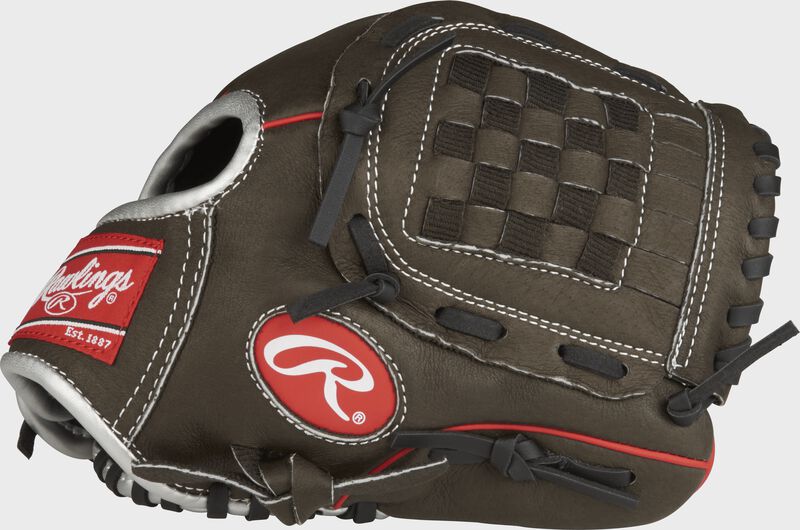 Thumb view of a dark shadow MPL100DSB Mark of a Pro Light 10-inch youth glove with a dark shadow Basket web