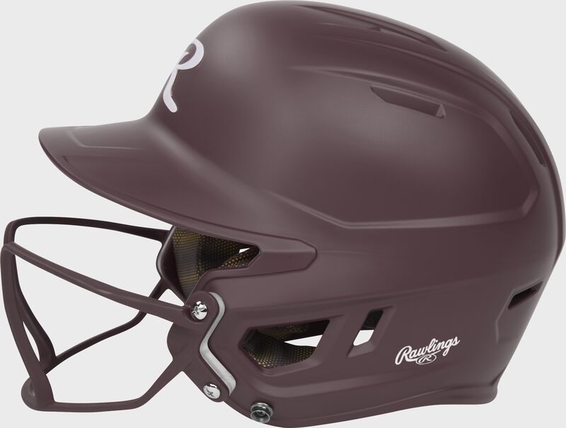 Rawlings Mach Hi-Viz Fastpitch Batting Helmet, Maroon, Senior