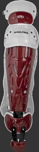 Cardinal/white LGVEL Rawlings Velo adult leg guards