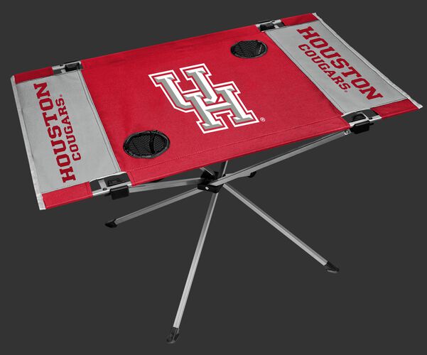 NCAA Houston Cougars Endzone table made with team colors and features team logos and two cup holders SKU #04053323111