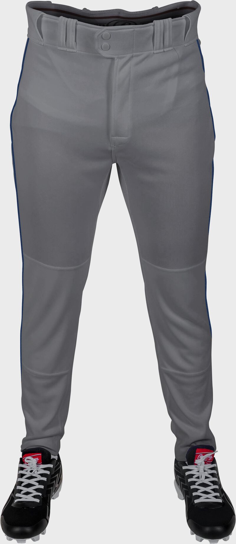 Rawlings 150 Jogger Fit Piped Baseball Pants, Adult M, Blue Gray/Navy