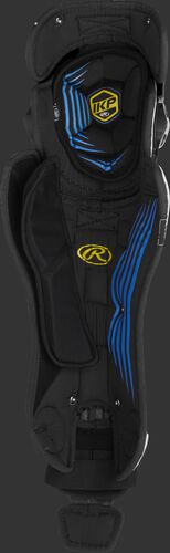Inside padding of a black/white Rawlings Mach leg guard - SKU: MCHLGI-B