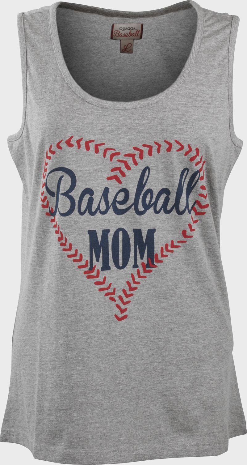 A gray Women's baseball mom tank top - SKU: P30295