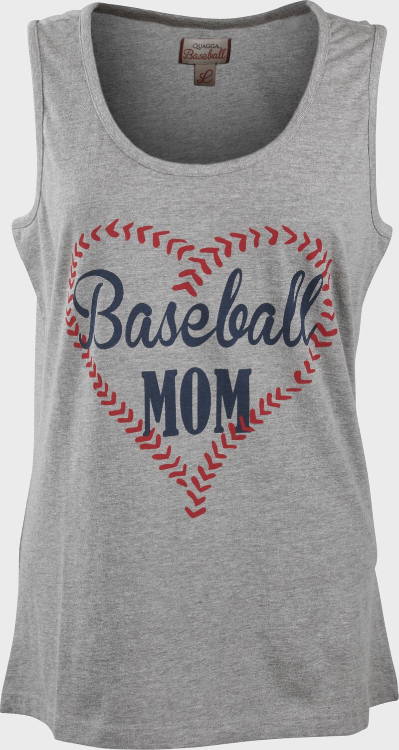 A gray Women's baseball mom tank top - SKU: P30295