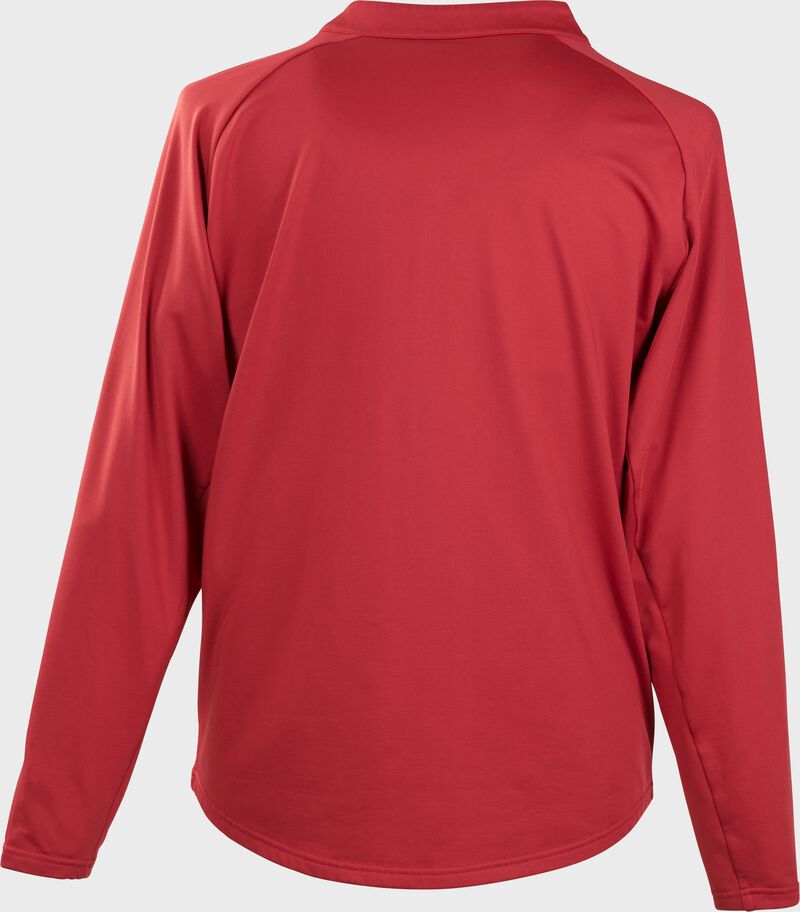 Back of a scarlet Colorsync half zip pullover - SKU: CSTECH-S