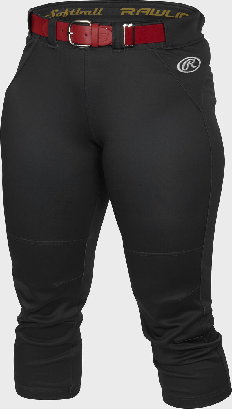 Front of Rawlings Black Women's Yoga Style Softball Pant - SKU #WYP