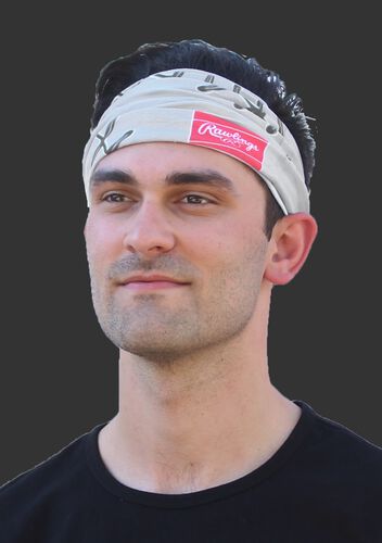 A guy wearing a gray stitch multi-functional neck gaiter as a head band - SKU: RC40001-020
