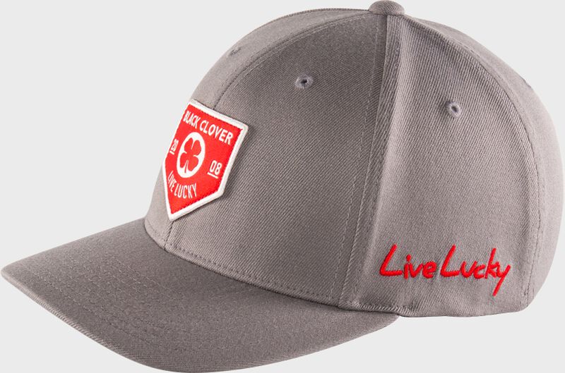Left-side view of Rawlings Black Clover Authentic Fitted Hat - SKU: BC0A000071