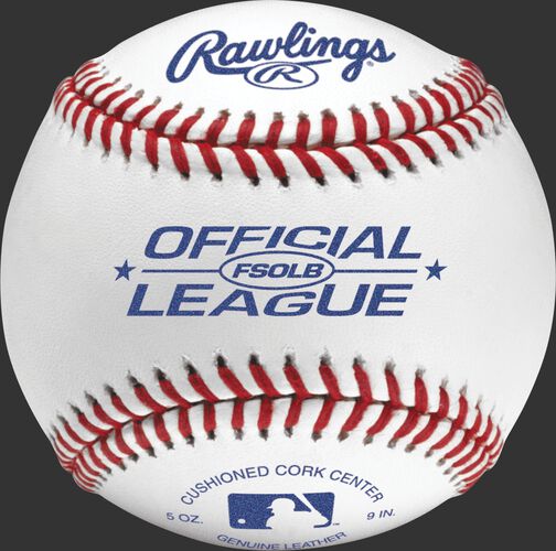 FSOLB Official League flat seam baseball with blue stamping