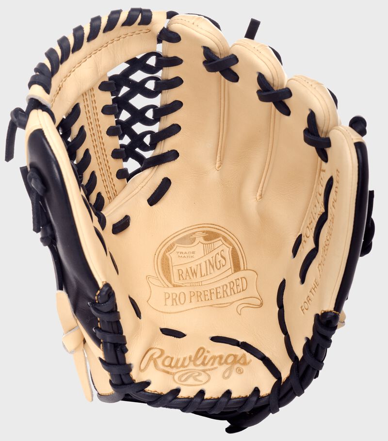 PROS15TCBX 11.5-inch Rawlings baseball glove with a camel glove and black laces