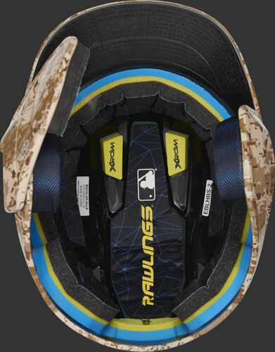 Inside Impax foam padding on a MACHEXTL-DCMO hydro dipped Mach EXT helmet
