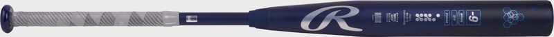 Alternate view of a navy Mantra -9 fastpitch bat