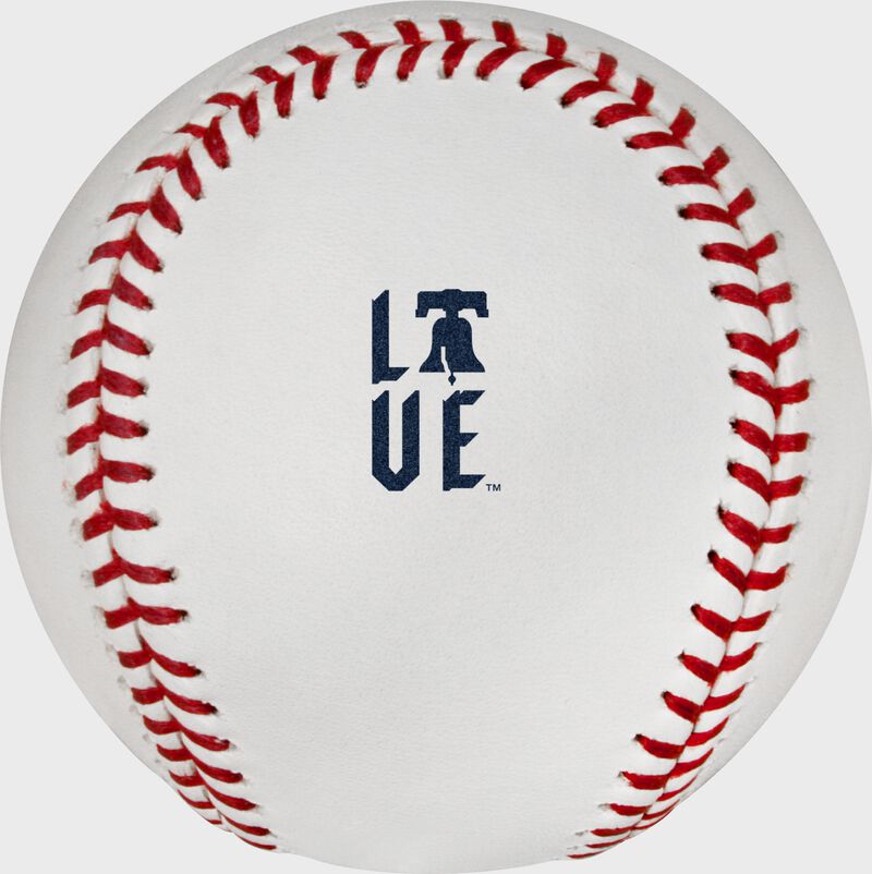 Philadelphia Phillies City Connect logo stamped on a MLB baseball