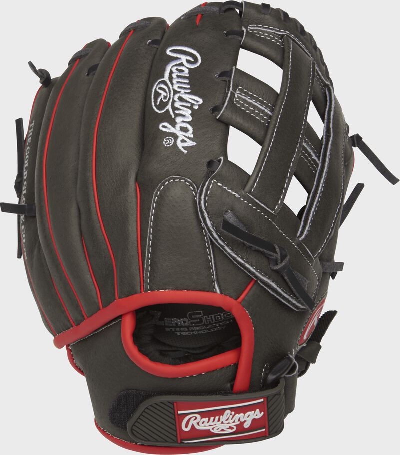MPL110DSH Mark of a Pro 11-inch youth glove with a dark shadow back and black Velcro wrist strap loading=