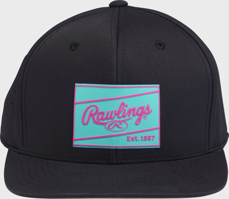 Rawlings Black Performance Flat Bill Snapback Hat