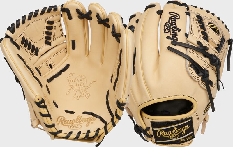 2 views showing the palm/back of a Rawlings Heart of the Hide R2G 11.75" infield/pitcher's glove - SKU: PROR205-30C