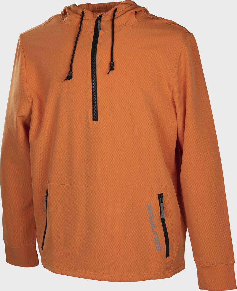 A burnt orange Rawlings modern fit half-zip hoodie - SKU: RSGHZ-BO