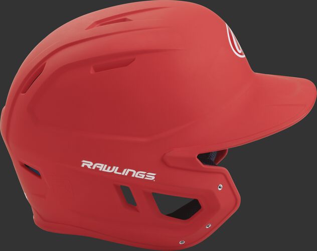 Right side of a matte scarlet MACH helmet