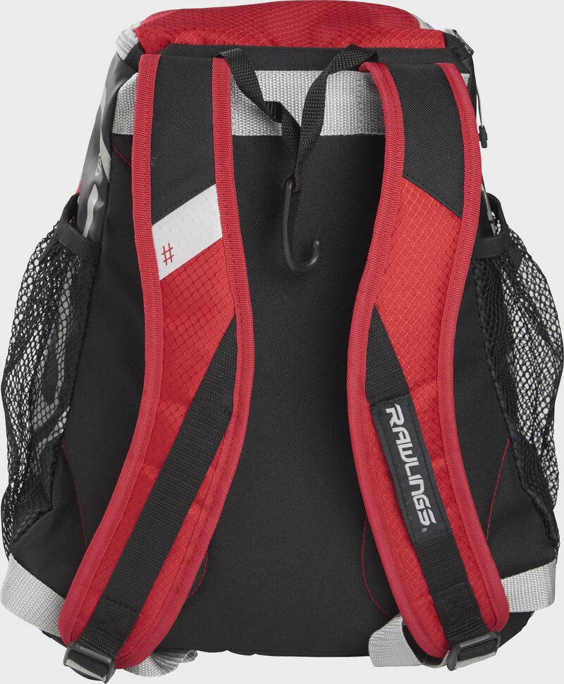 Rear view of a Scarlet Rawlings Youth Players Team Backpack | SKU:R400-S