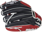 Pinky back view of black, red, and white 2022 Breakout 11.25-inch Youth infield glove image number null