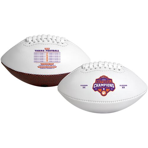 White 2018 College Football National Champions Clemson Tigers Youth Sized Football With Champions Logo SKU #04553120529