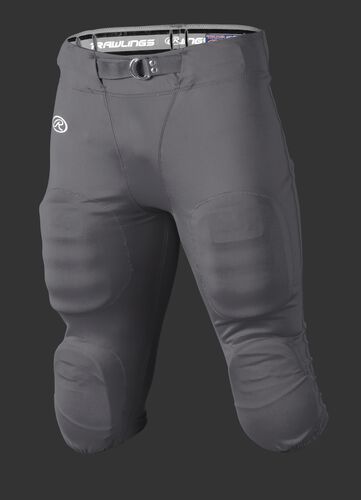 Front of Rawlings Gray Adult Slotted Football Pant - SKU #FP147