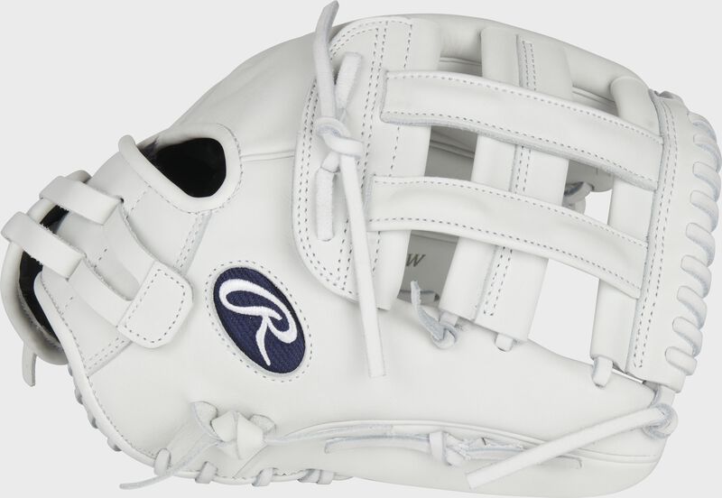 Thumb of a white 2022 Liberty Advanced 12.25-Inch softball glove with a white H-web - SKU: RLA207SB-6W