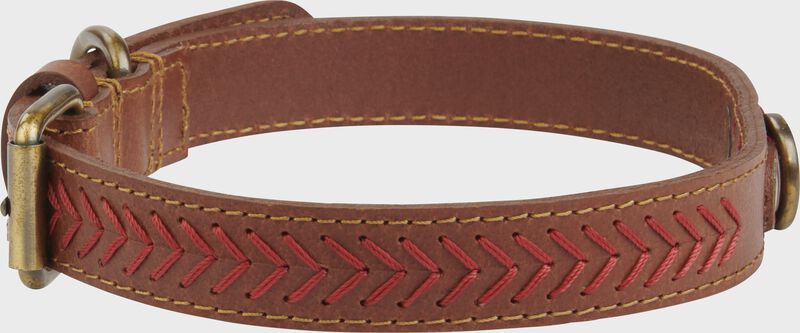 Rawlings Baseball Stitch Leather Dog Collar