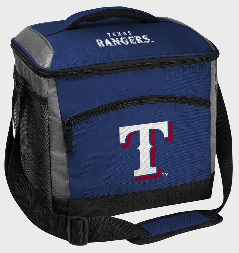 A Texas Rangers 24 can soft sided cooler