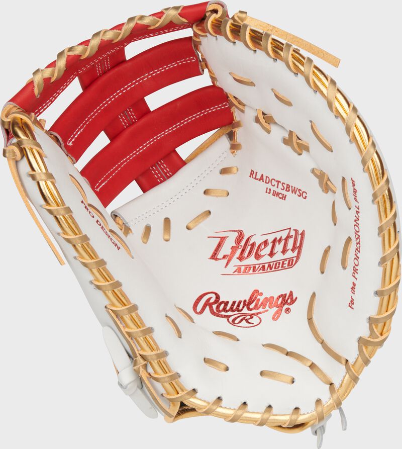 Liberty Advanced Color Series 13 in 1st Base Mitt, White/Scarlet, Right