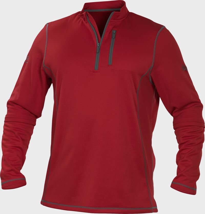 TECH2 Scarlet Rawlings quarter-zip fleece pullover with graphite chest pocket zipper