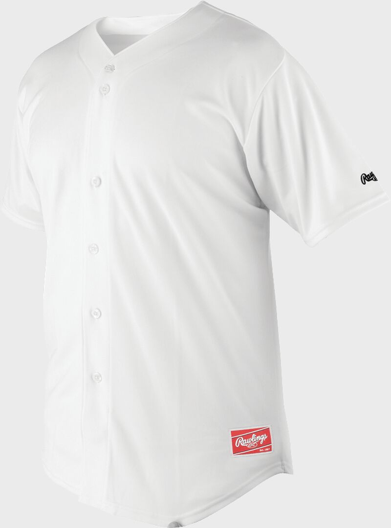 Youth & Adult White Full Button Baseball Jersey - Blank Jerseys