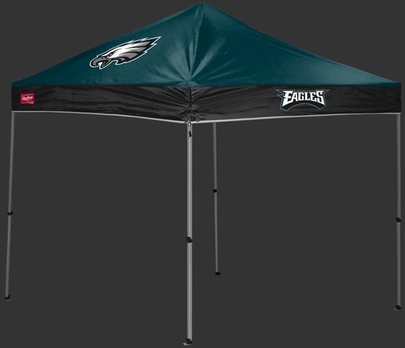 A green/black Philadelphia Eagles 9x9 shelter with a team logo on the left side - SKU: 03231080112