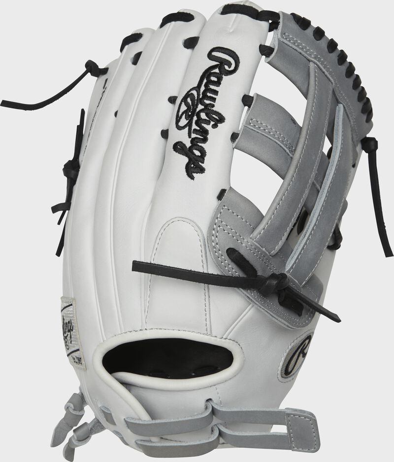 PRO1275SB-6WG 12.75-inch Heart of the Hide Softball outfield glove with a white back and Pull Strap design loading=