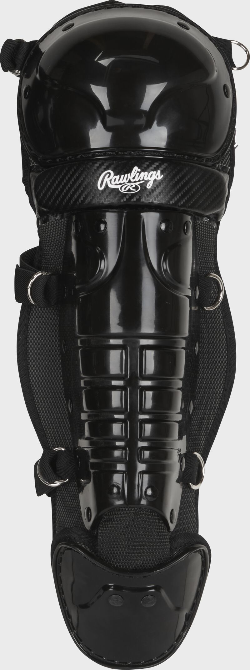 A black Rawlings Players Series junior leg guard loading=