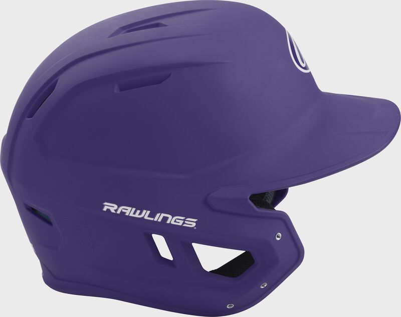 Right side of a matte purple MACH helmet