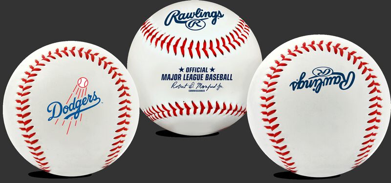 3 views of a MLB Los Angeles Dodgers baseball