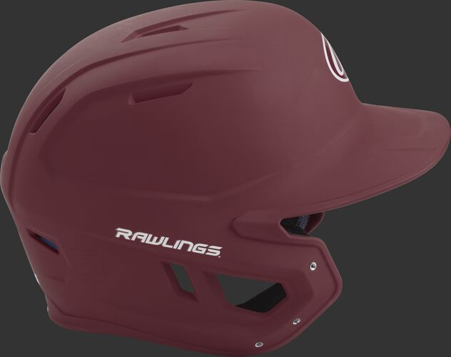 Right side of a matte maroon MACH helmet