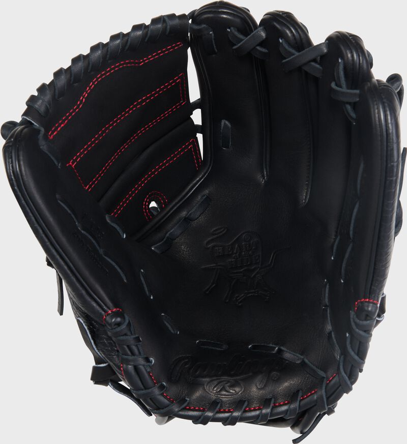 Palm of a black Gameday 57 Series Max Fried Heart of the Hide Glove