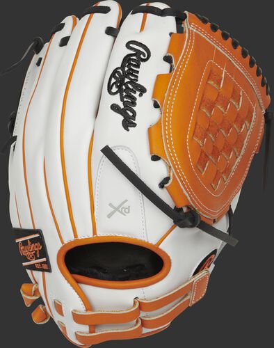 RLA120-3OB 12-inch Liberty Advanced infield/pitcher's Basket web glove with a white back and adjustable pull-strap