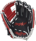 Shell palm view of black, red, and white 2022 Breakout 11.25-inch Youth infield glove image number null