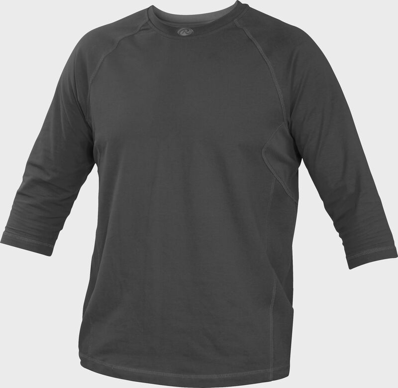 Front of Rawlings Graphite Youth 3-Quarter Length Sleeve Shirt - SKU #YRS34