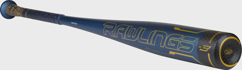Angled view of a 2021 Velo ACP BBCOR -3 Bat with a end cap view - SKU: BB1V3