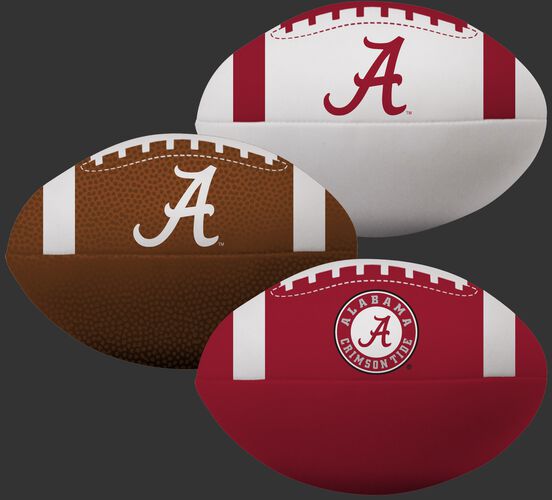 NCAA Alabama Crimson Tide 3 Softee Football Set With Team Logo and White, Brown, and Crimson Football Colors SKU #08623066114