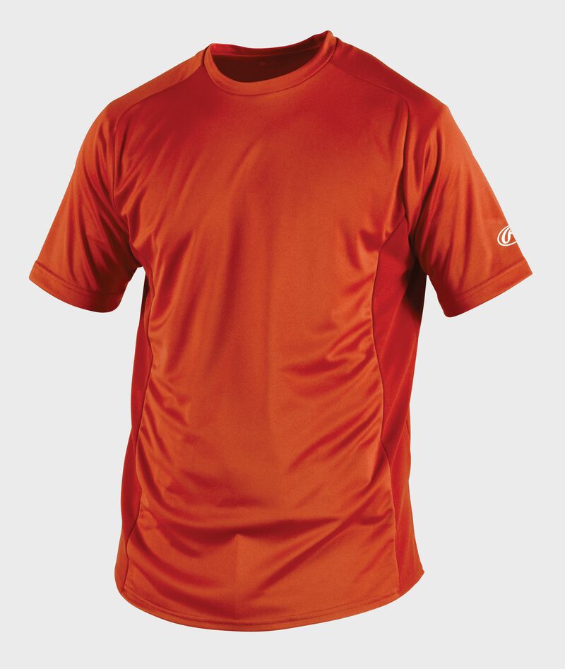 Front of Rawlings Burnt Orange Youth Short Sleeve Shirt - SKU #YSBASE